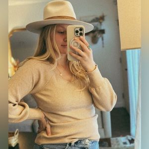 Skies Are Blue Knit Balloon Sleeve Sweater